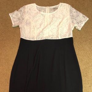 Black and white straight professional dress